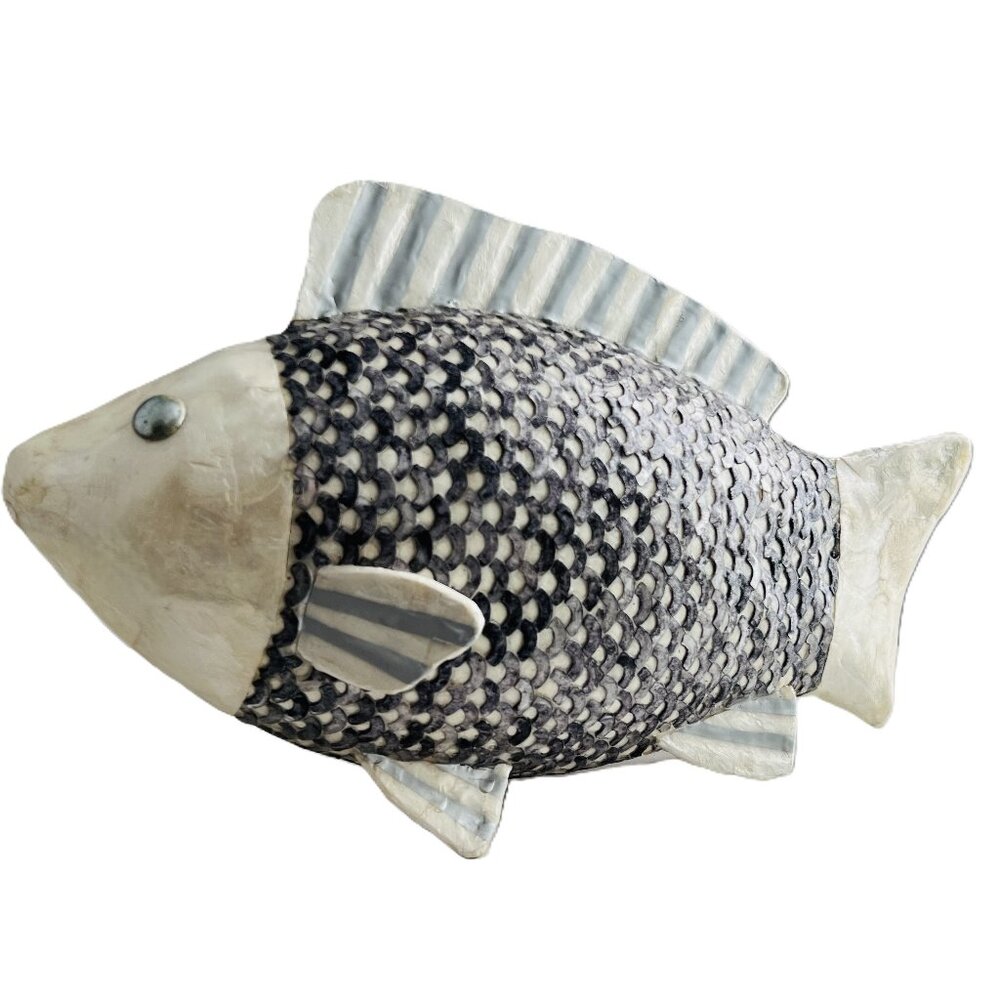 Vintage Coastal Mosaic Fish Sculpture